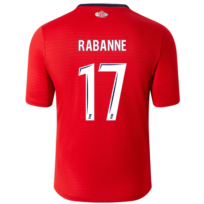 Niño Fútbol Camiseta Julie Rabanne #17 Rojo Blanco 1ª Equipación 2024/25