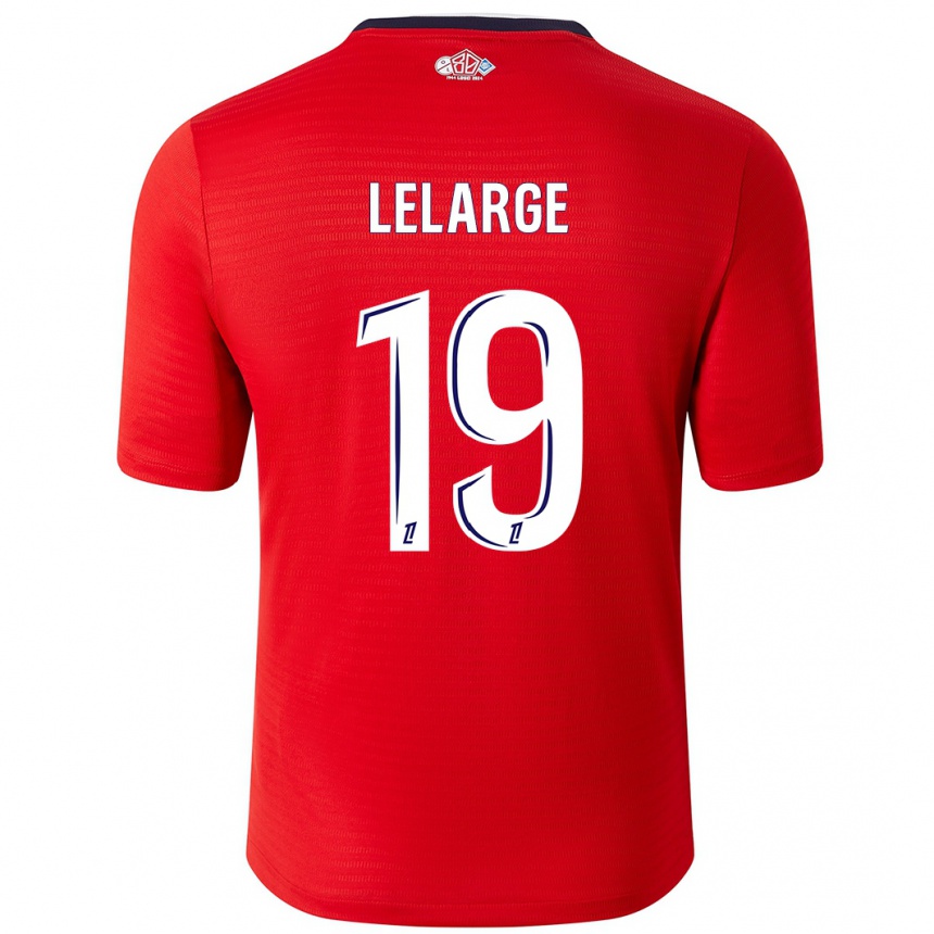 Niño Fútbol Camiseta Claire Lelarge #19 Rojo Blanco 1ª Equipación 2024/25