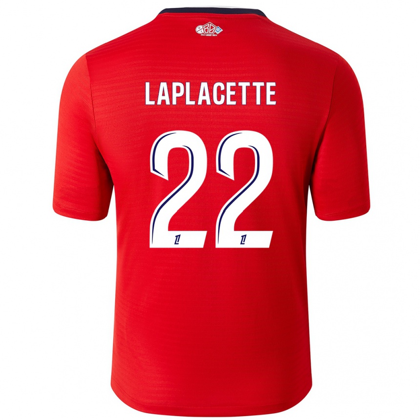 Niño Fútbol Camiseta Tess Laplacette #22 Rojo Blanco 1ª Equipación 2024/25