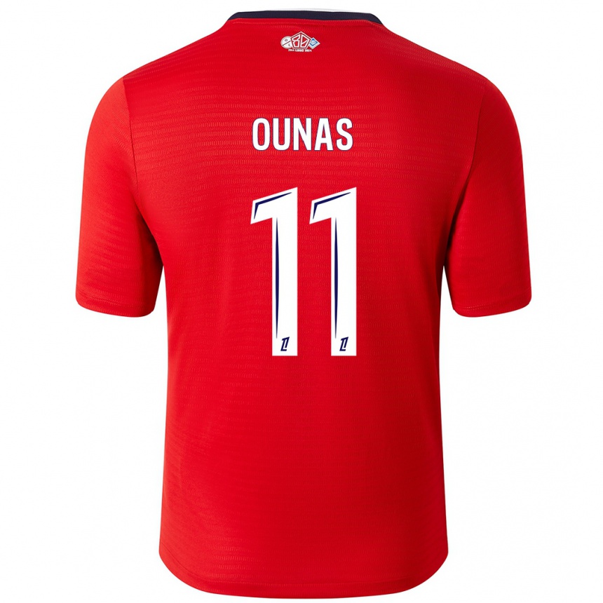 Niño Fútbol Camiseta Adam Ounas #11 Rojo Blanco 1ª Equipación 2024/25