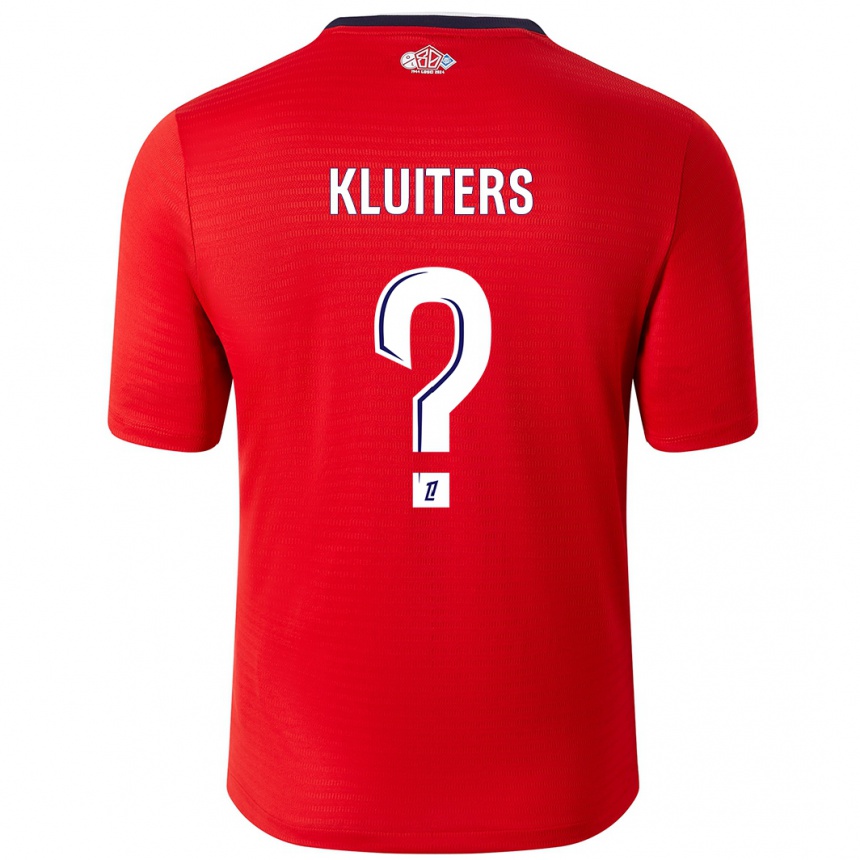 Niño Fútbol Camiseta Luuk Kluiters #0 Rojo Blanco 1ª Equipación 2024/25