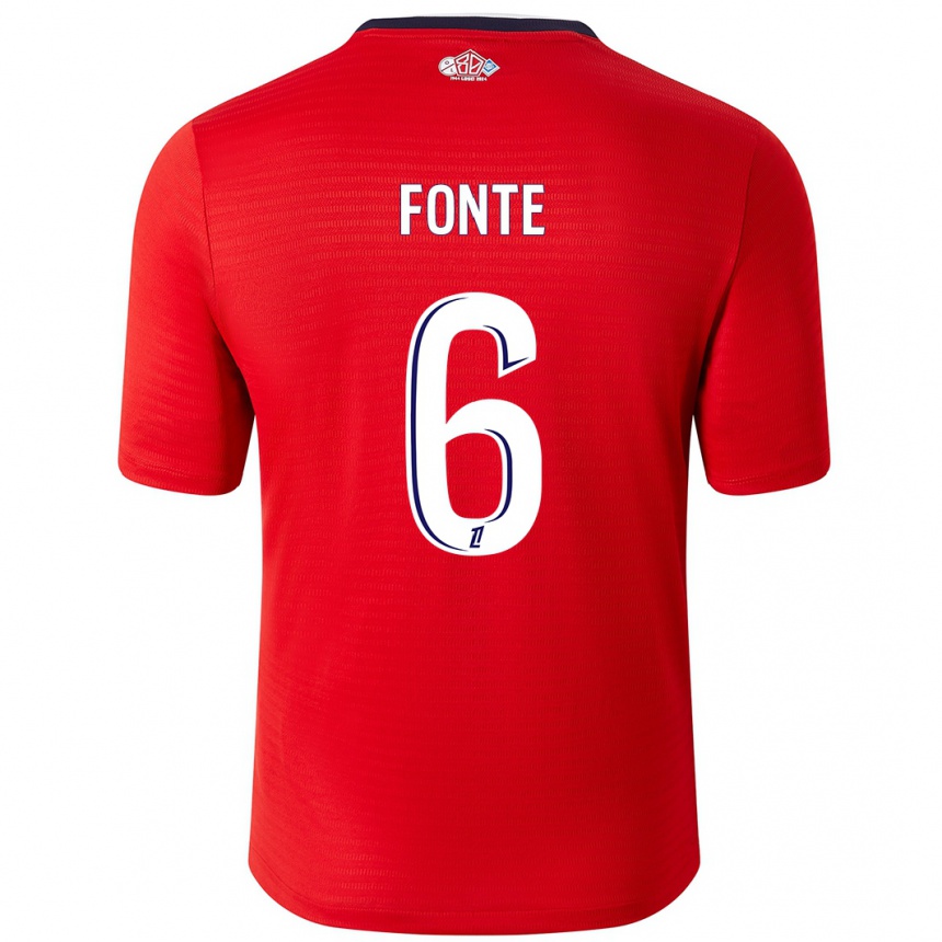 Niño Fútbol Camiseta Jose Fonte #6 Rojo Blanco 1ª Equipación 2024/25