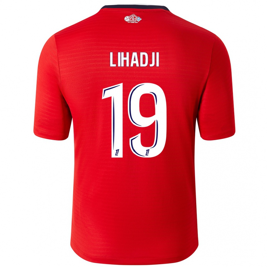 Niño Fútbol Camiseta Isaac Lihadji #19 Rojo Blanco 1ª Equipación 2024/25