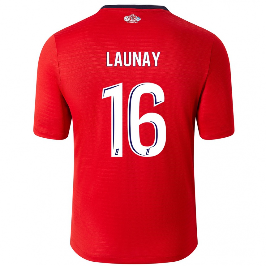 Niño Fútbol Camiseta Elisa Launay #16 Rojo Blanco 1ª Equipación 2024/25