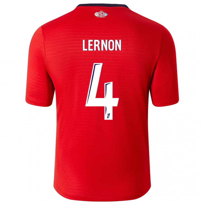 Niño Fútbol Camiseta Jessica Lernon #4 Rojo Blanco 1ª Equipación 2024/25