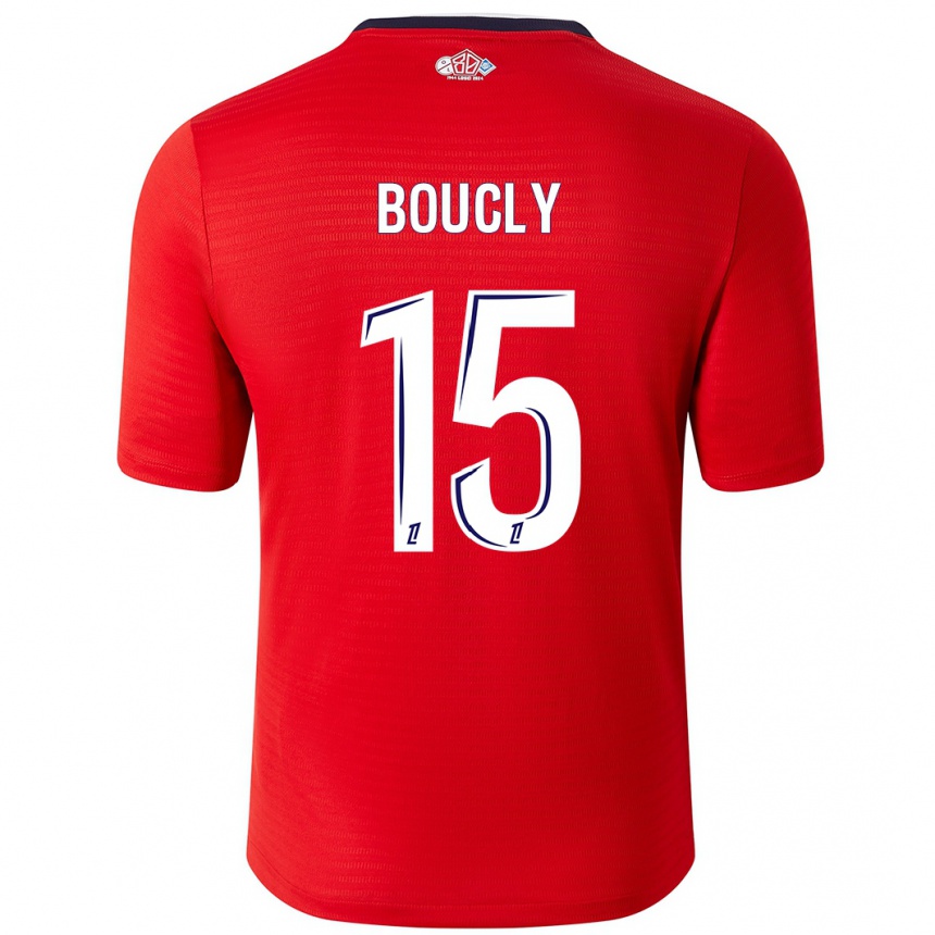 Niño Fútbol Camiseta Maite Boucly #15 Rojo Blanco 1ª Equipación 2024/25