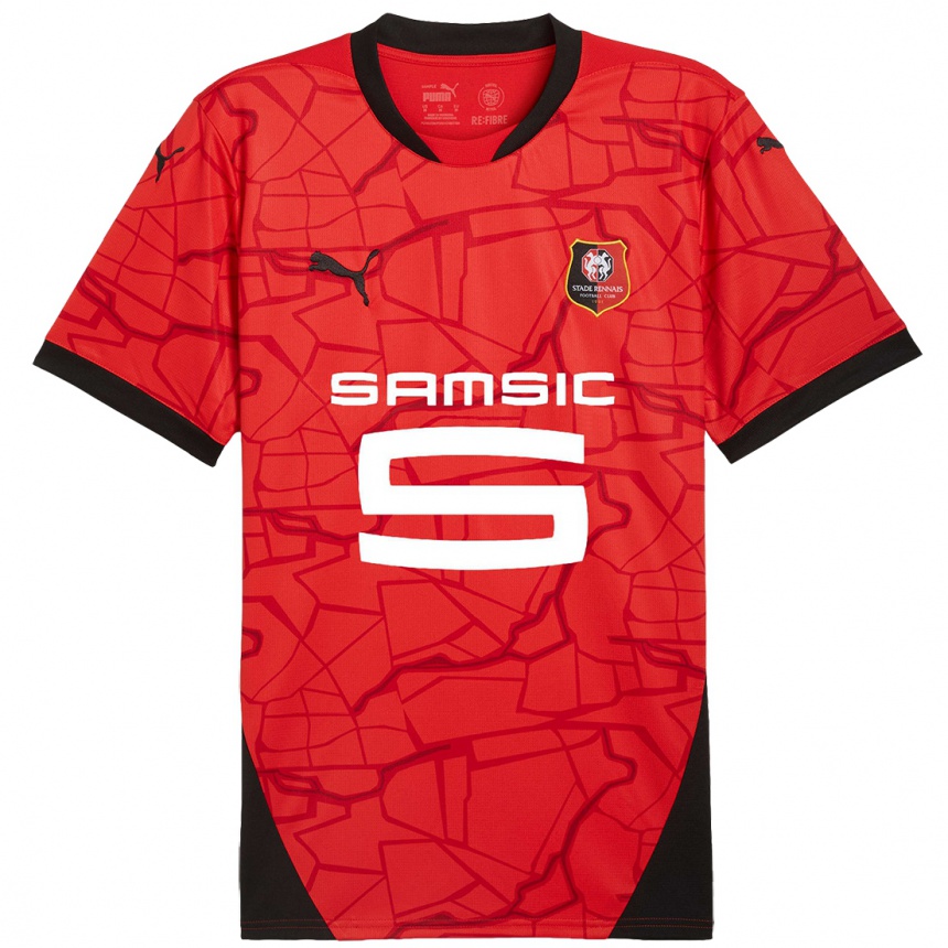 Niño Fútbol Camiseta Amine Gouiri #10 Rojo Negro 1ª Equipación 2024/25