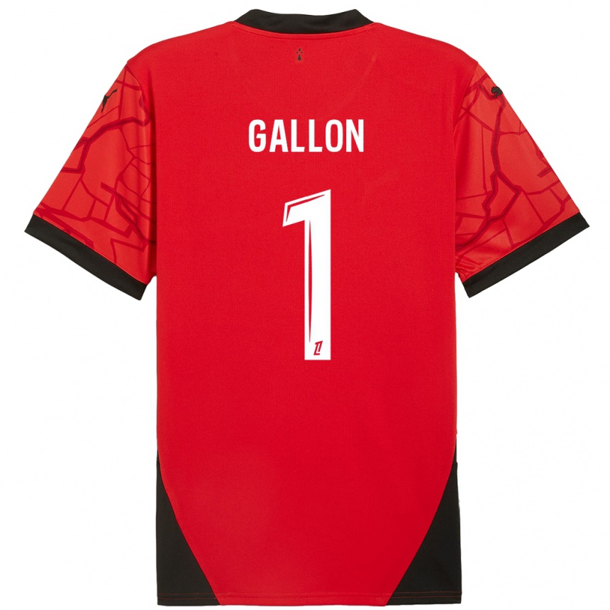 Niño Fútbol Camiseta Gauthier Gallon #1 Rojo Negro 1ª Equipación 2024/25