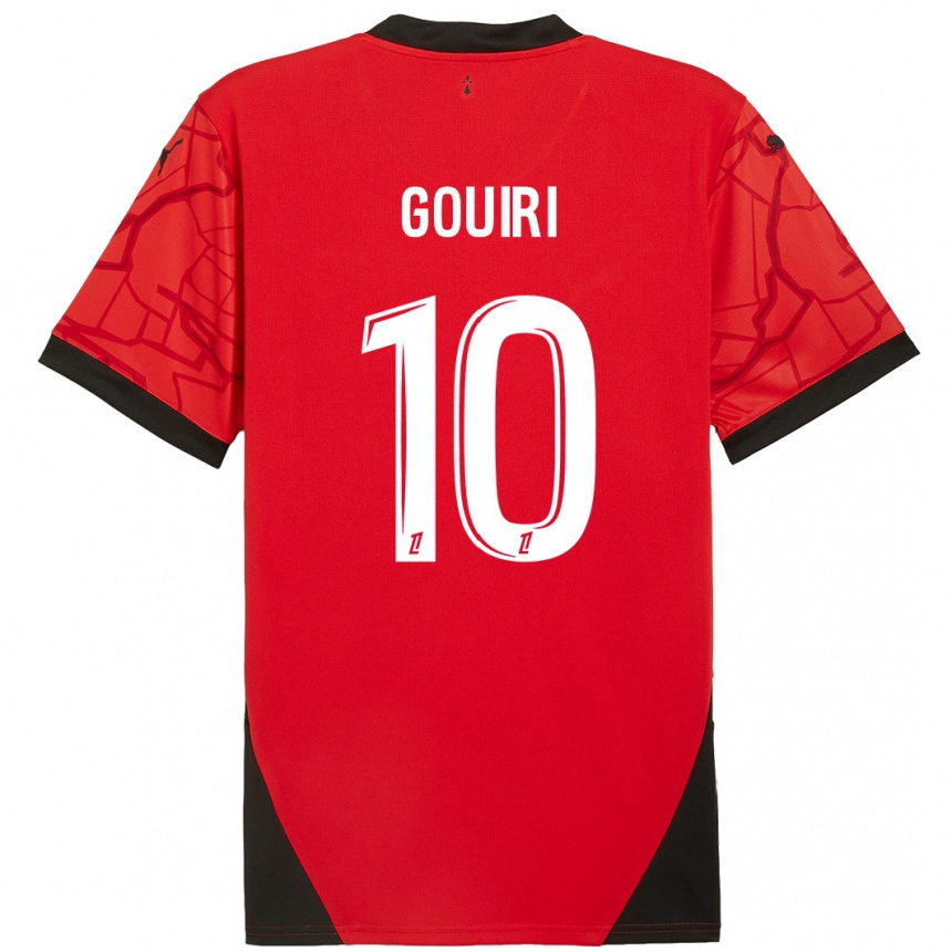 Niño Fútbol Camiseta Amine Gouiri #10 Rojo Negro 1ª Equipación 2024/25