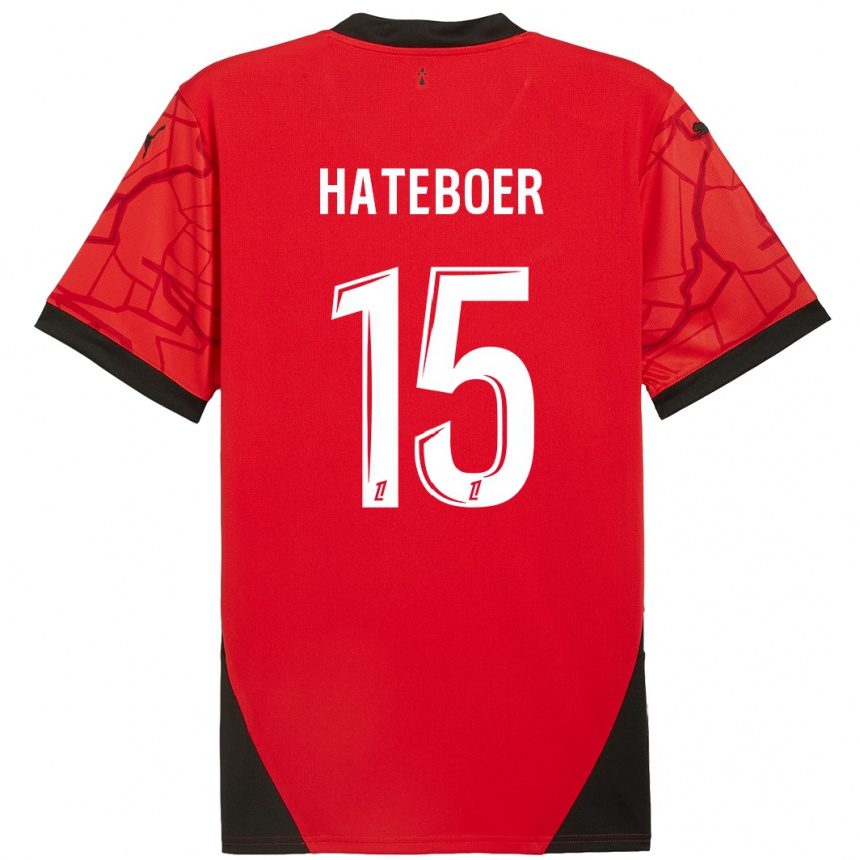 Niño Fútbol Camiseta Hans Hateboer #15 Rojo Negro 1ª Equipación 2024/25