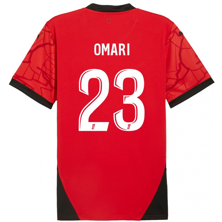 Niño Fútbol Camiseta Warmed Omari #23 Rojo Negro 1ª Equipación 2024/25