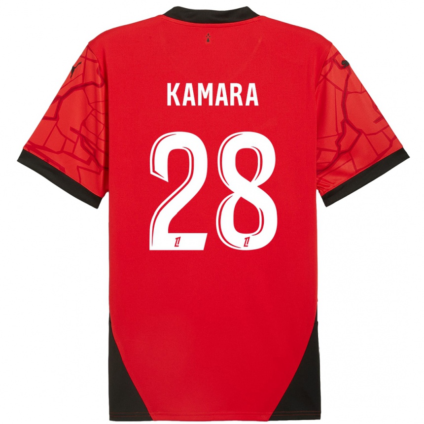 Niño Fútbol Camiseta Glen Kamara #28 Rojo Negro 1ª Equipación 2024/25