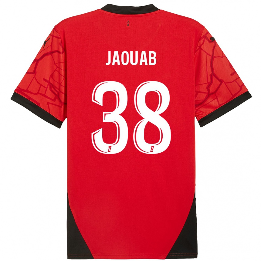 Niño Fútbol Camiseta Mohamed Jaouab #38 Rojo Negro 1ª Equipación 2024/25