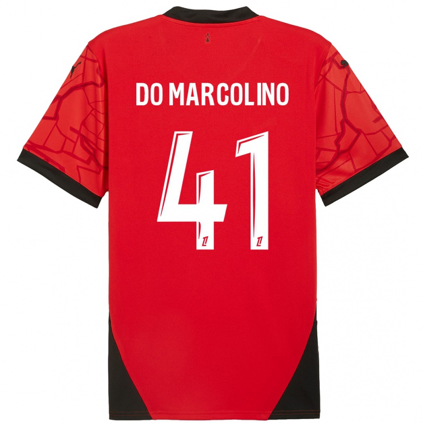 Niño Fútbol Camiseta Alan Do Marcolino #41 Rojo Negro 1ª Equipación 2024/25