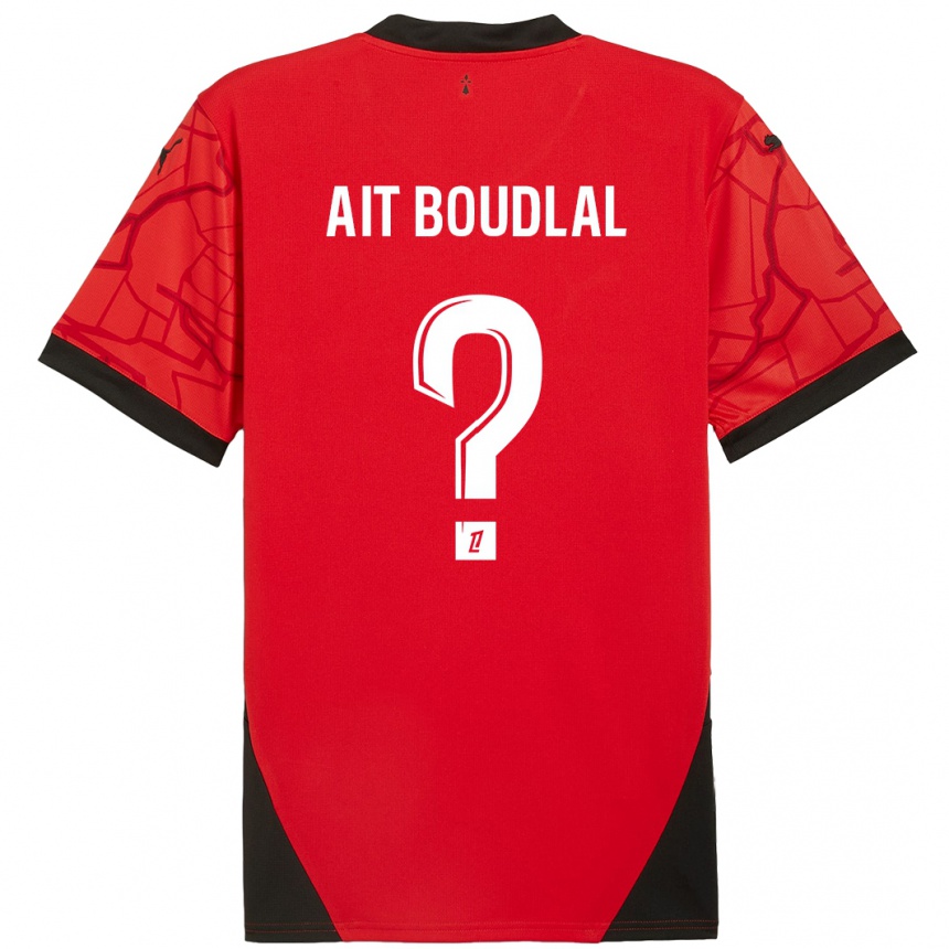 Niño Fútbol Camiseta Abdelhamid Ait Boudlal #0 Rojo Negro 1ª Equipación 2024/25