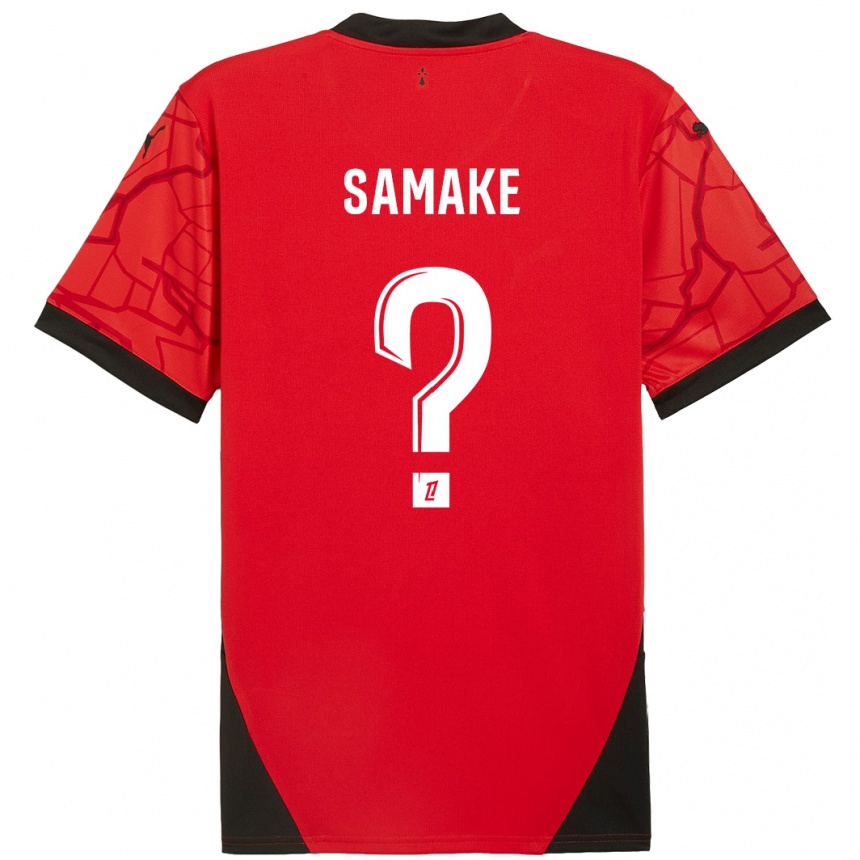 Niño Fútbol Camiseta Wilson Samaké #0 Rojo Negro 1ª Equipación 2024/25