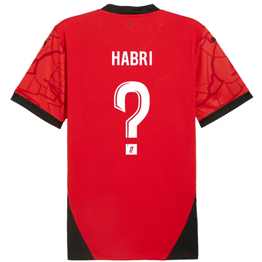 Niño Fútbol Camiseta Issa Habri #0 Rojo Negro 1ª Equipación 2024/25