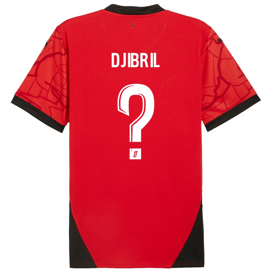 Niño Fútbol Camiseta Djibril Diallo #0 Rojo Negro 1ª Equipación 2024/25