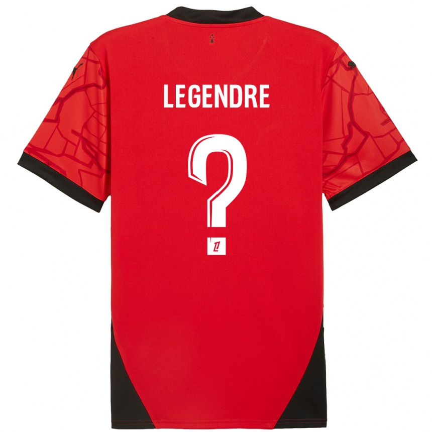 Niño Fútbol Camiseta Elias Legendre Quiñonez #0 Rojo Negro 1ª Equipación 2024/25