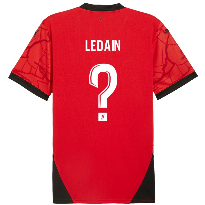 Niño Fútbol Camiseta Samuel Ledain #0 Rojo Negro 1ª Equipación 2024/25