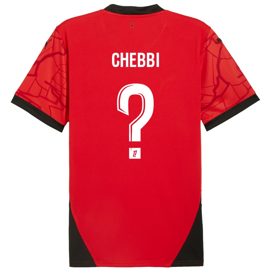 Niño Fútbol Camiseta Mohamed Chebbi #0 Rojo Negro 1ª Equipación 2024/25