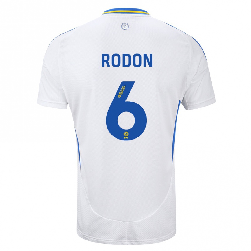 Niño Fútbol Camiseta Joe Rodon #6 Blanco Azul 1ª Equipación 2024/25