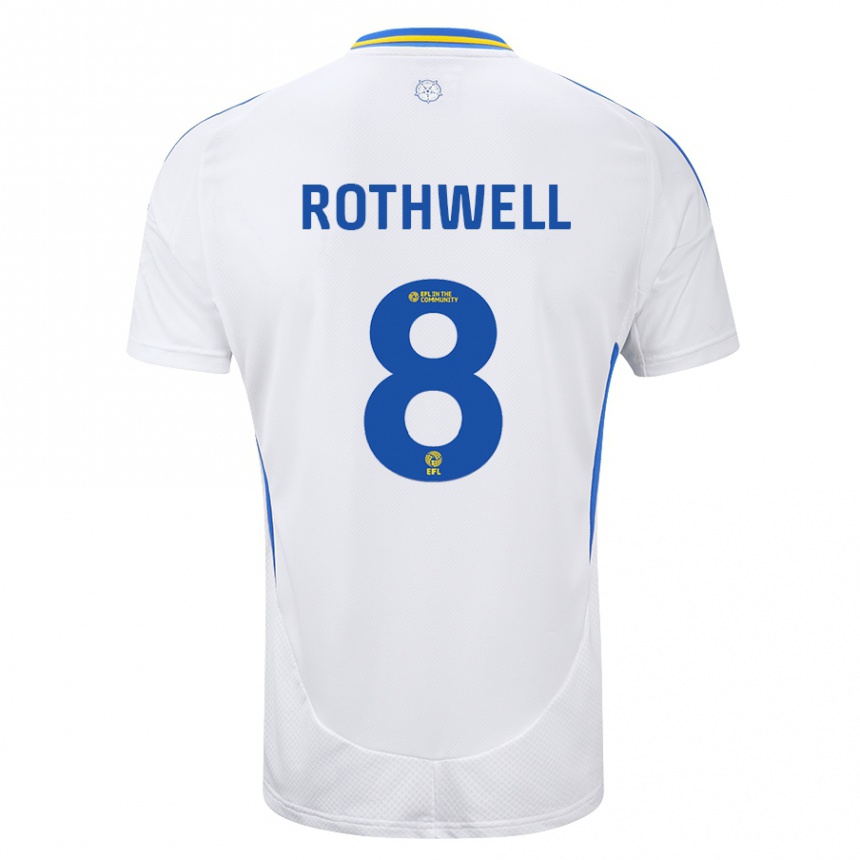 Niño Fútbol Camiseta Joe Rothwell #8 Blanco Azul 1ª Equipación 2024/25