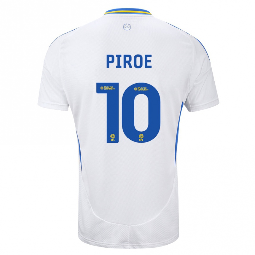 Niño Fútbol Camiseta Joël Piroe #10 Blanco Azul 1ª Equipación 2024/25