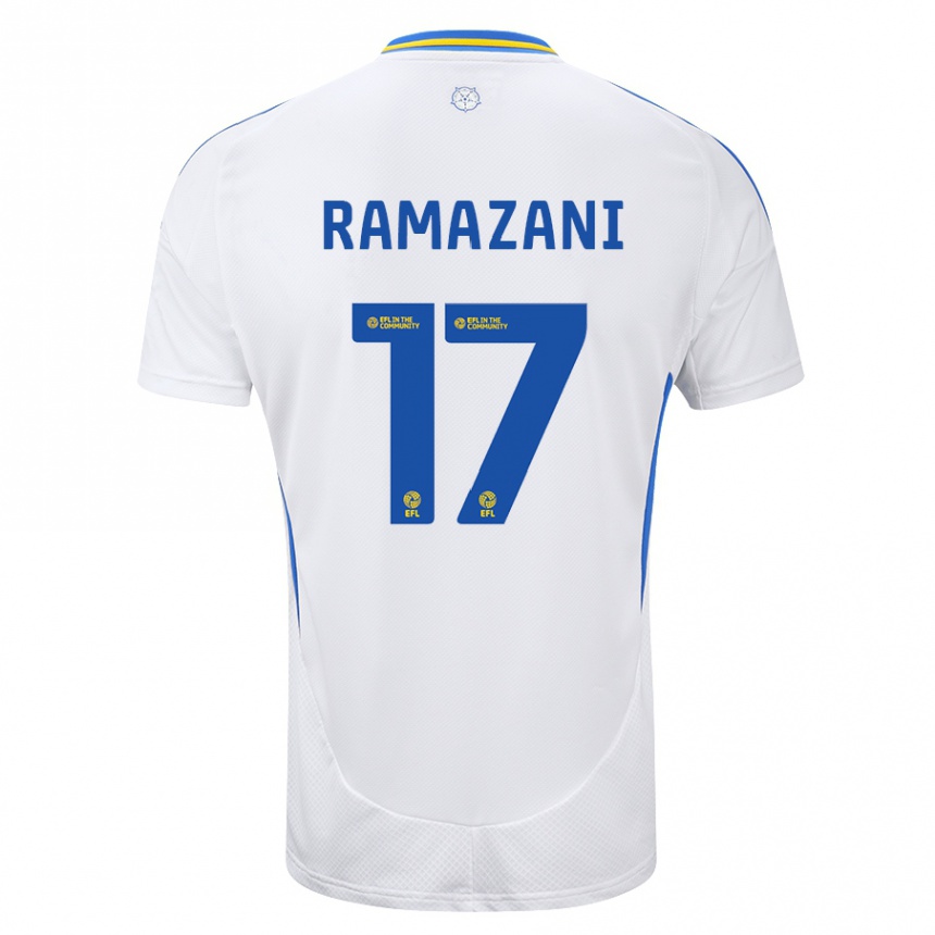 Niño Fútbol Camiseta Largie Ramazani #17 Blanco Azul 1ª Equipación 2024/25