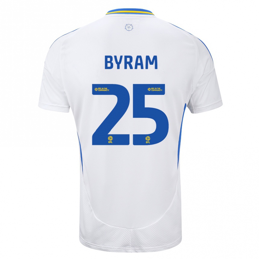 Niño Fútbol Camiseta Sam Byram #25 Blanco Azul 1ª Equipación 2024/25