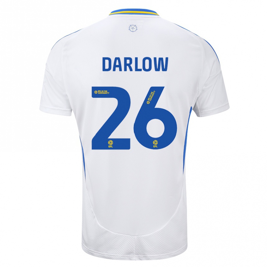 Niño Fútbol Camiseta Karl Darlow #26 Blanco Azul 1ª Equipación 2024/25