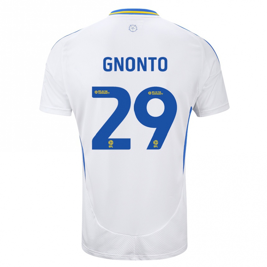 Niño Fútbol Camiseta Wilfried Gnonto #29 Blanco Azul 1ª Equipación 2024/25