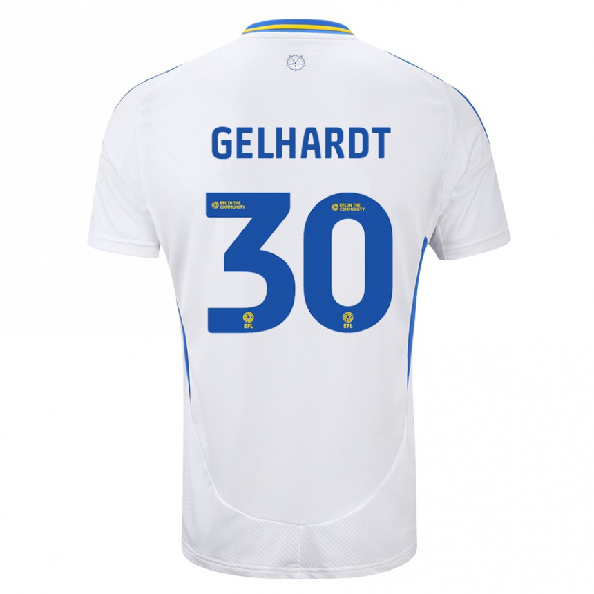 Niño Fútbol Camiseta Joe Gelhardt #30 Blanco Azul 1ª Equipación 2024/25