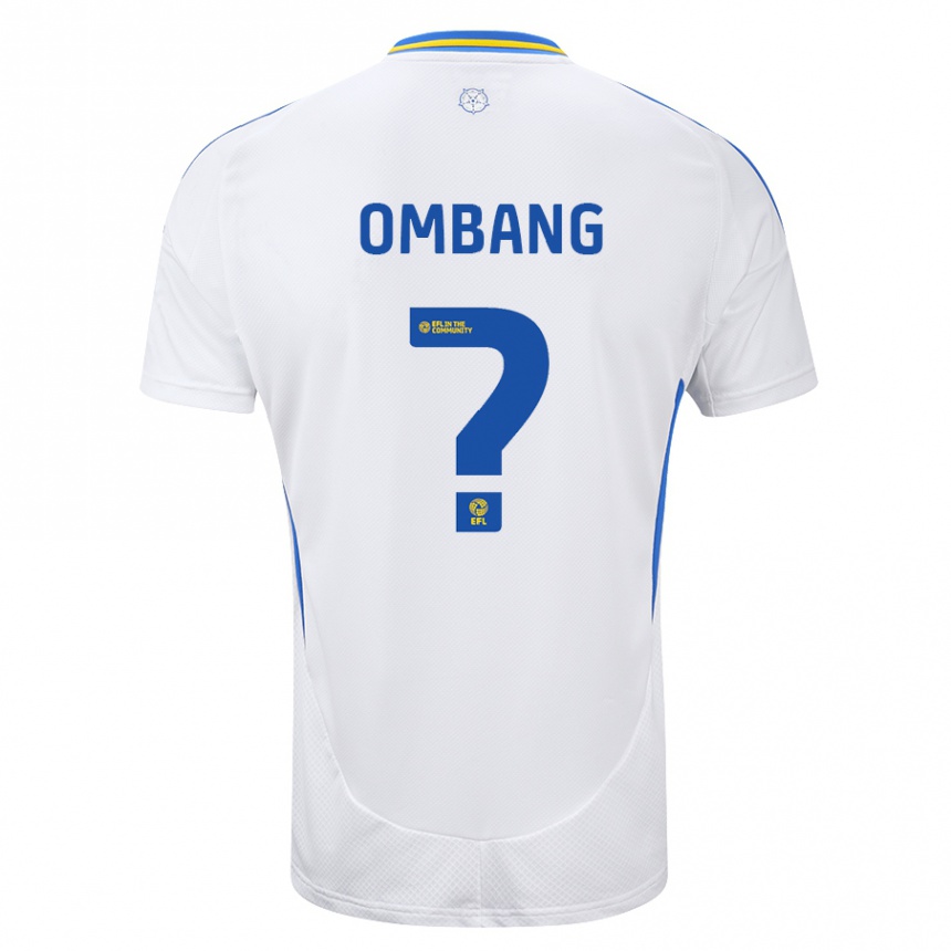 Niño Fútbol Camiseta Darryl Ombang #0 Blanco Azul 1ª Equipación 2024/25