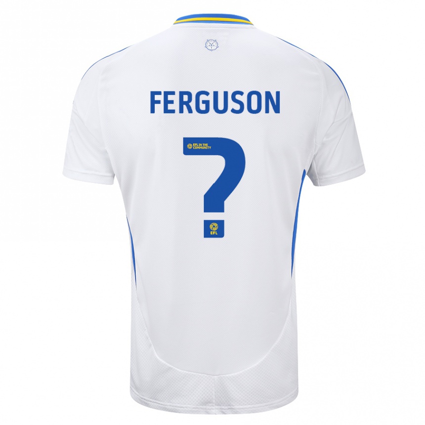 Niño Fútbol Camiseta Connor Ferguson #0 Blanco Azul 1ª Equipación 2024/25