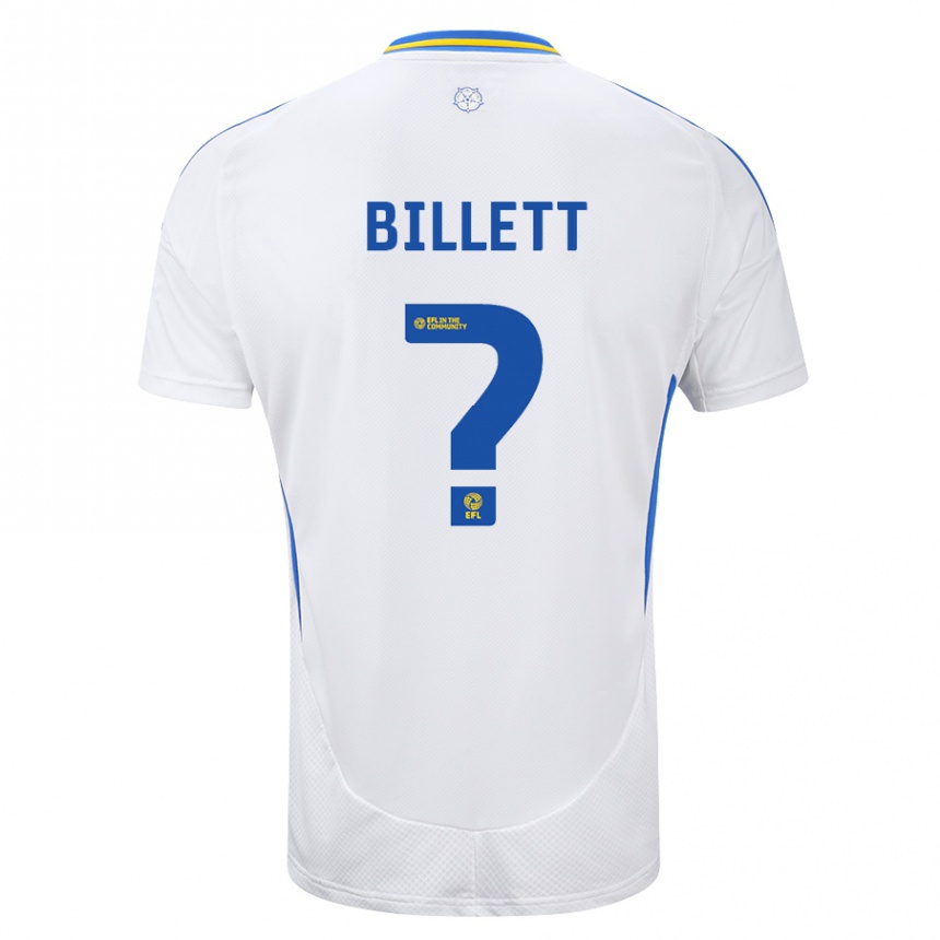 Niño Fútbol Camiseta Joe Billett #0 Blanco Azul 1ª Equipación 2024/25