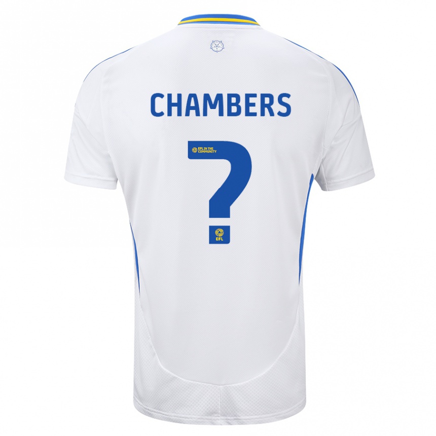 Niño Fútbol Camiseta Sam Chambers #0 Blanco Azul 1ª Equipación 2024/25