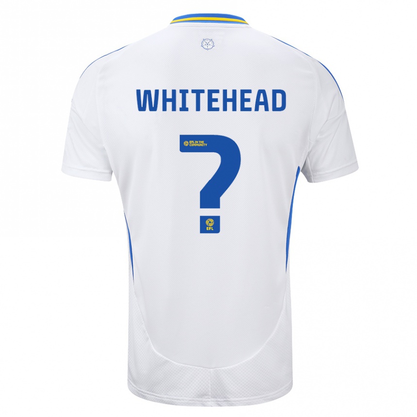 Niño Fútbol Camiseta Louie Whitehead #0 Blanco Azul 1ª Equipación 2024/25