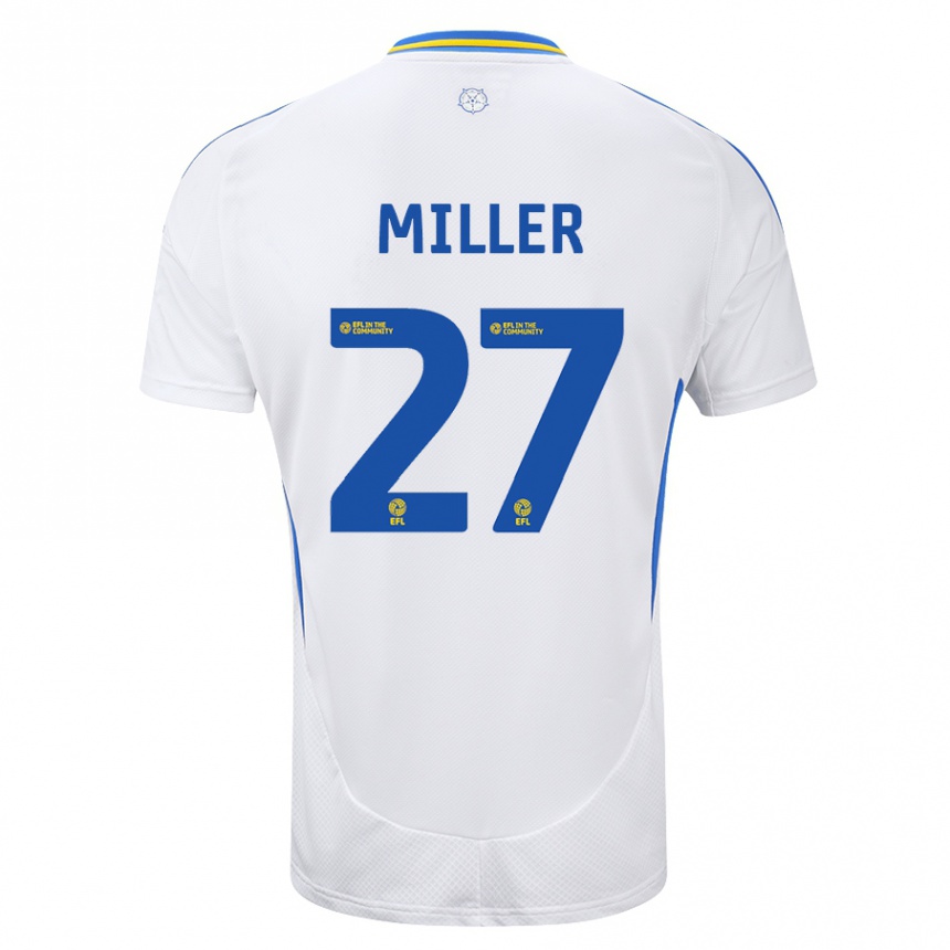 Niño Fútbol Camiseta Amari Miller #27 Blanco Azul 1ª Equipación 2024/25