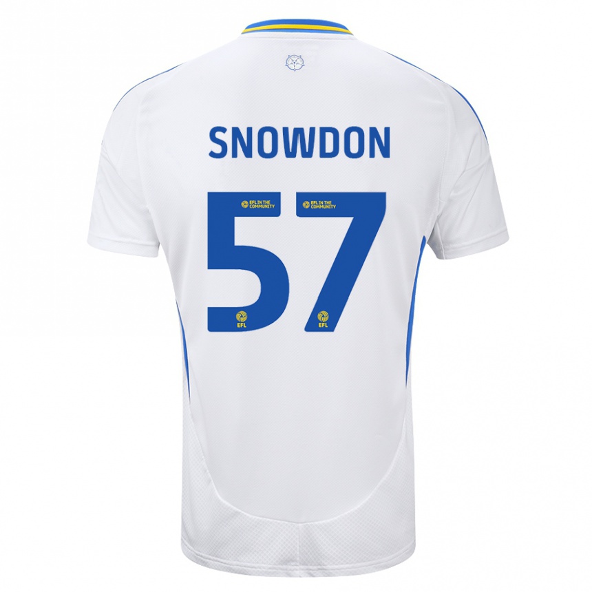 Niño Fútbol Camiseta Joe Snowdon #57 Blanco Azul 1ª Equipación 2024/25