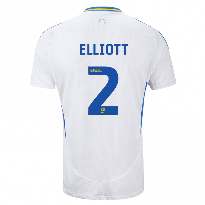 Niño Fútbol Camiseta Izzy Elliott #2 Blanco Azul 1ª Equipación 2024/25