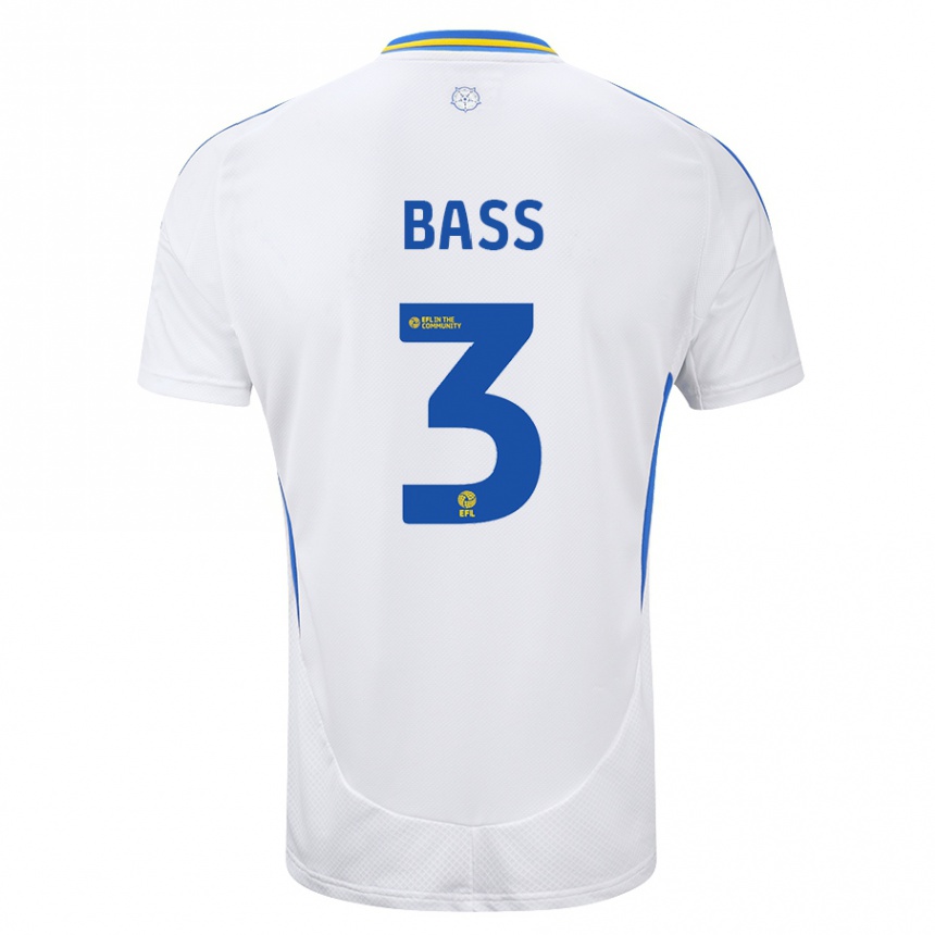 Niño Fútbol Camiseta Rebekah Bass #3 Blanco Azul 1ª Equipación 2024/25