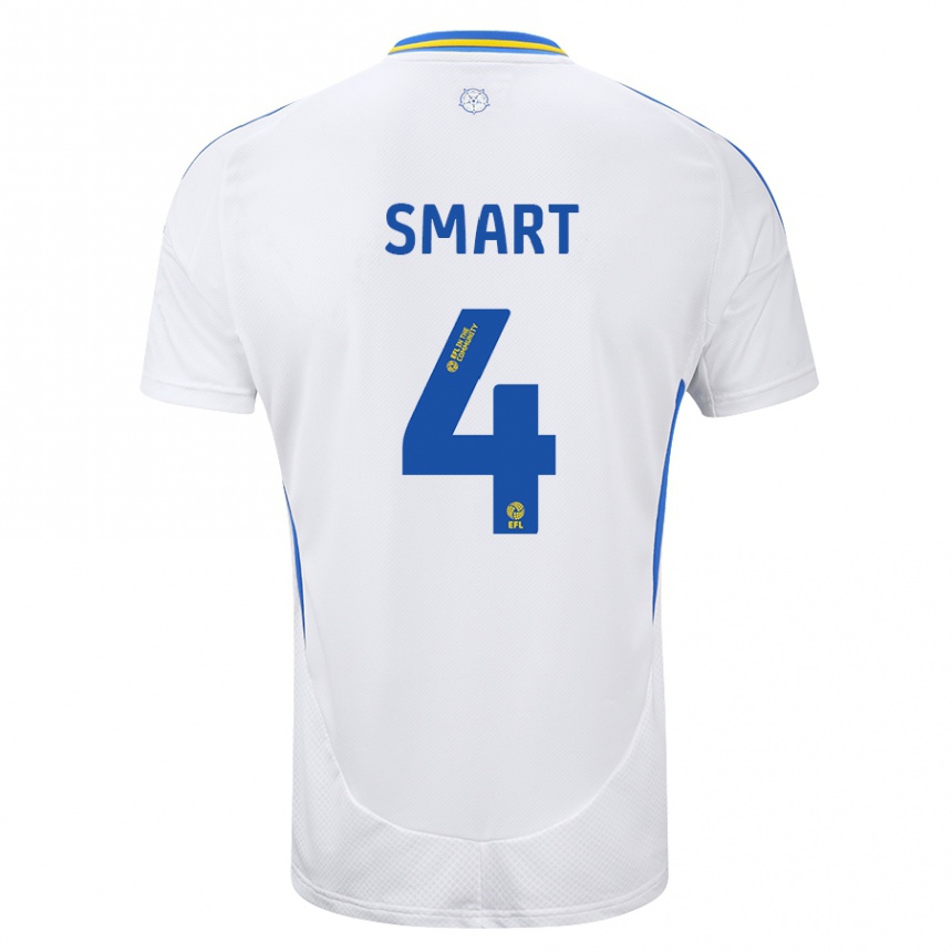 Niño Fútbol Camiseta Olivia Smart #4 Blanco Azul 1ª Equipación 2024/25