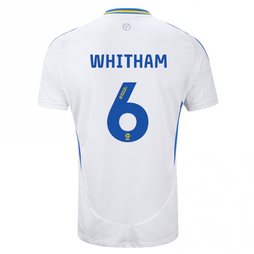 Niño Fútbol Camiseta Danielle Whitham #6 Blanco Azul 1ª Equipación 2024/25