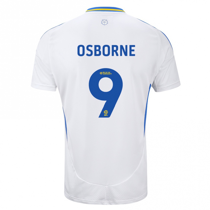 Niño Fútbol Camiseta Jemimah Osborne #9 Blanco Azul 1ª Equipación 2024/25