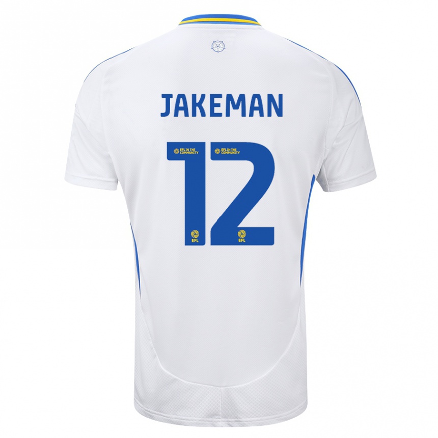 Niño Fútbol Camiseta Harriet Jakeman #12 Blanco Azul 1ª Equipación 2024/25