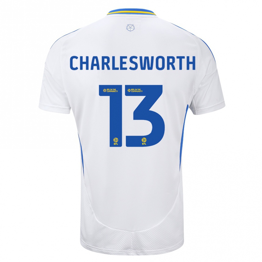 Niño Fútbol Camiseta Millie Robshaw-Charlesworth #13 Blanco Azul 1ª Equipación 2024/25