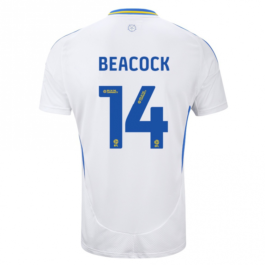 Niño Fútbol Camiseta Molly Beacock #14 Blanco Azul 1ª Equipación 2024/25