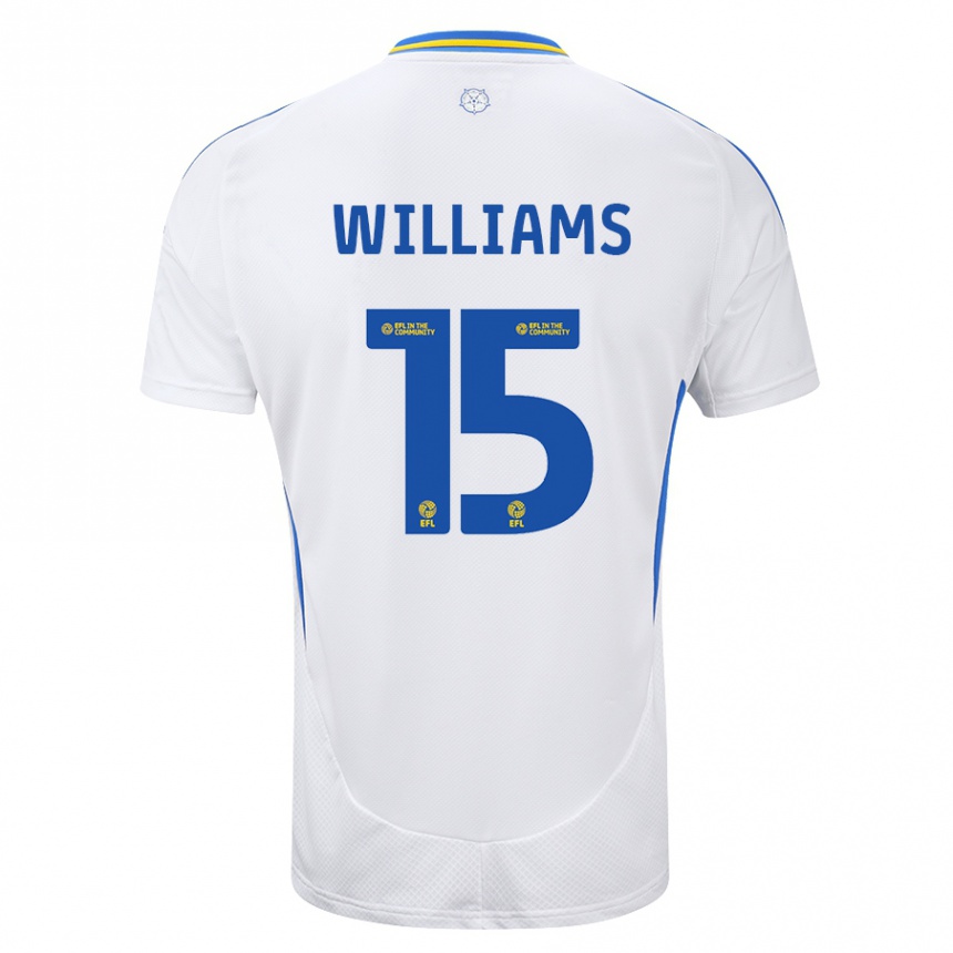 Niño Fútbol Camiseta Paige Williams #15 Blanco Azul 1ª Equipación 2024/25