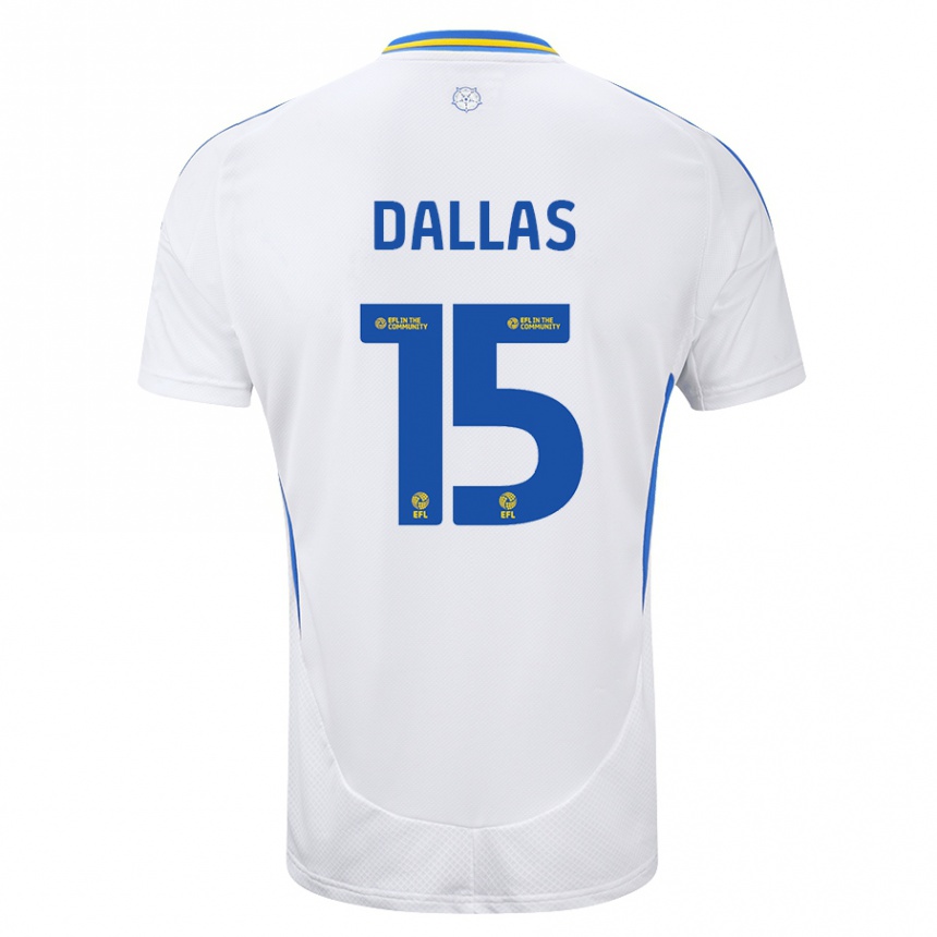 Niño Fútbol Camiseta Stuart Dallas #15 Blanco Azul 1ª Equipación 2024/25